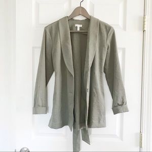 Sage Green Lightweight Stretch Blazer with tie belt